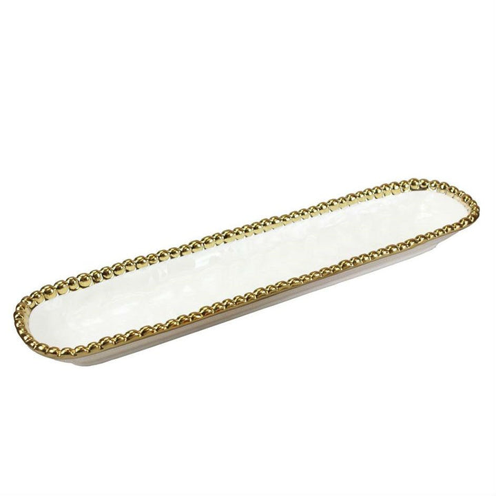 Salerno Oblong Cracker Tray Gold