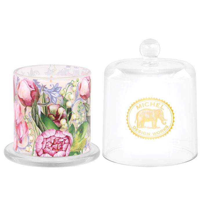 Porcelain Peony Scented Cloche Candle