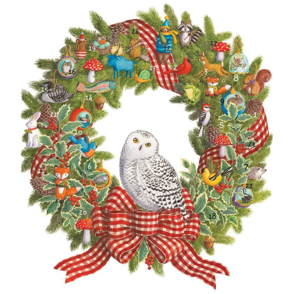 Snowy Owl Wreath Advent Calendar