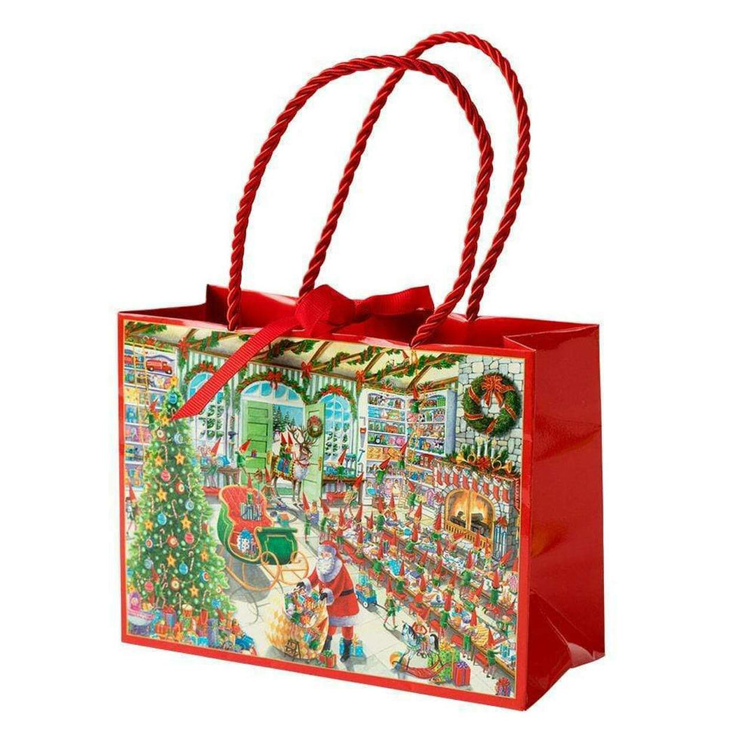 Caspari Santa's Worksop Small Gift Bag