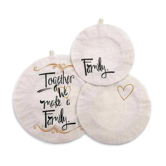 Together We Make a Family Dish Covers - Set of 3