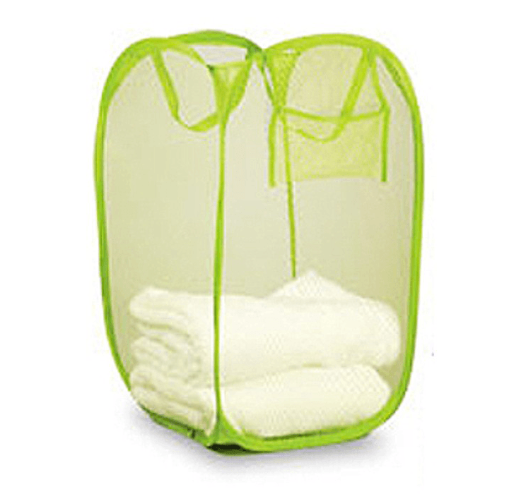 Meshed Up Collapsable Laundry Bag in Green