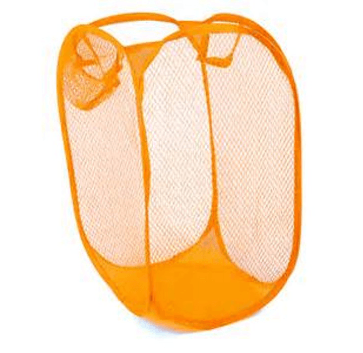 Meshed Up Collapsable Laundry Bag in Orange