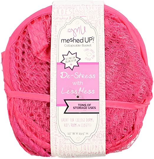 Meshed Up Collapsable Laundry Bag in Pink