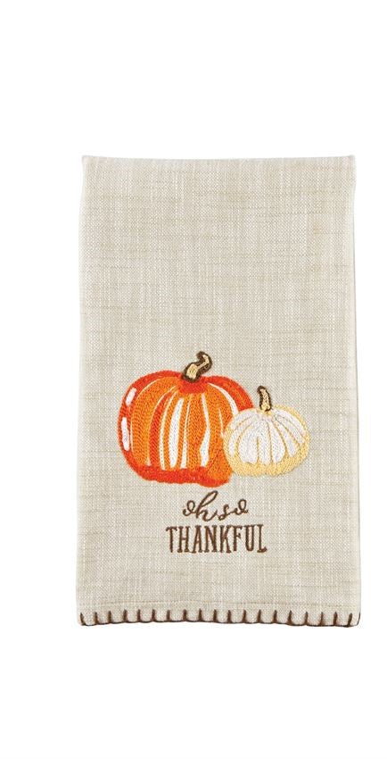 Embroidered Thankful Dish Towel