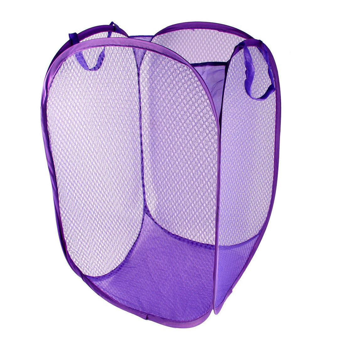 Meshed Up Collapsable Laundry Bag in Purple
