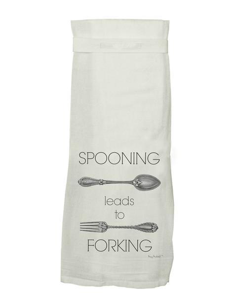 Spooning Leads To Forking Flour Sack Towel