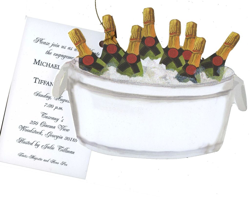 Champagne On Ice Glittered Greeting Card