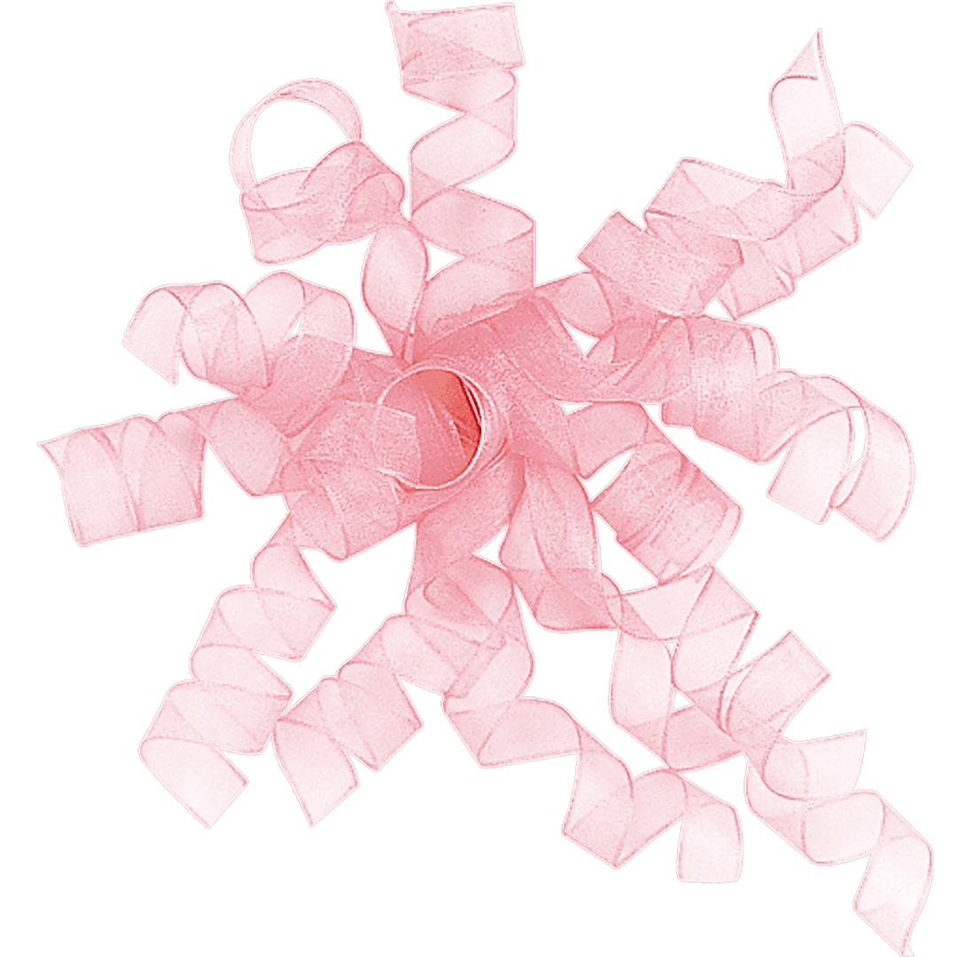 Light Pink Sheer Curly Ribbon